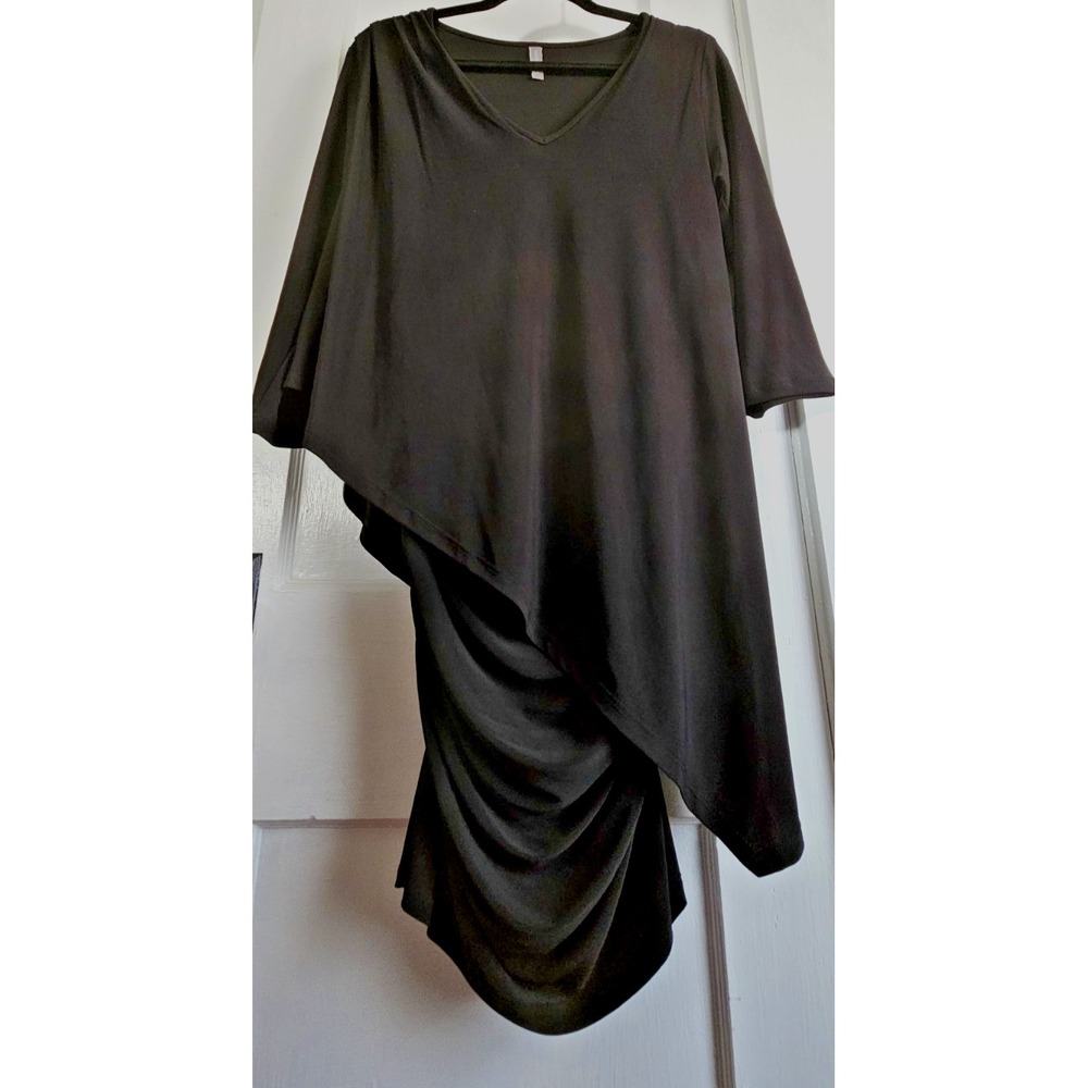 Last Tango Versatile Tunic Dress jersey black 3/4 sleeves woman‎ Sz M USA made